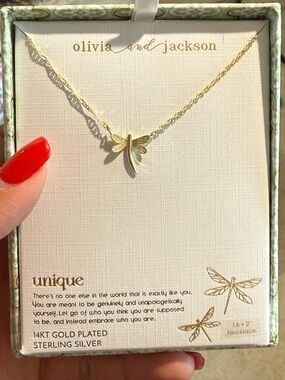 Olivia and Jackson Gold Dragonfly Necklace - Gold